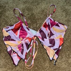 SHEIN Multicolor Abstract Crop Top